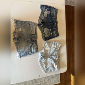 Jean shorts dark medium and light wash